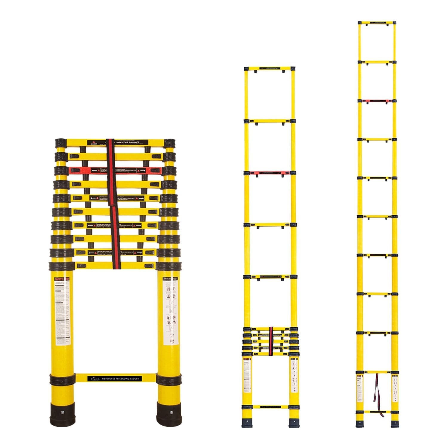 Smarty FRP Telescopic Ladder, 4.5 Meter, 15 Steps, Heavy Duty Portable Folding Extendable Step Stand for Home and Outdoor-image-20