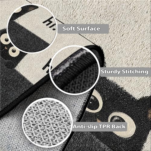 Tapete decorativo NYZE 90x60 cm negro suave antideslizante miniatura 3