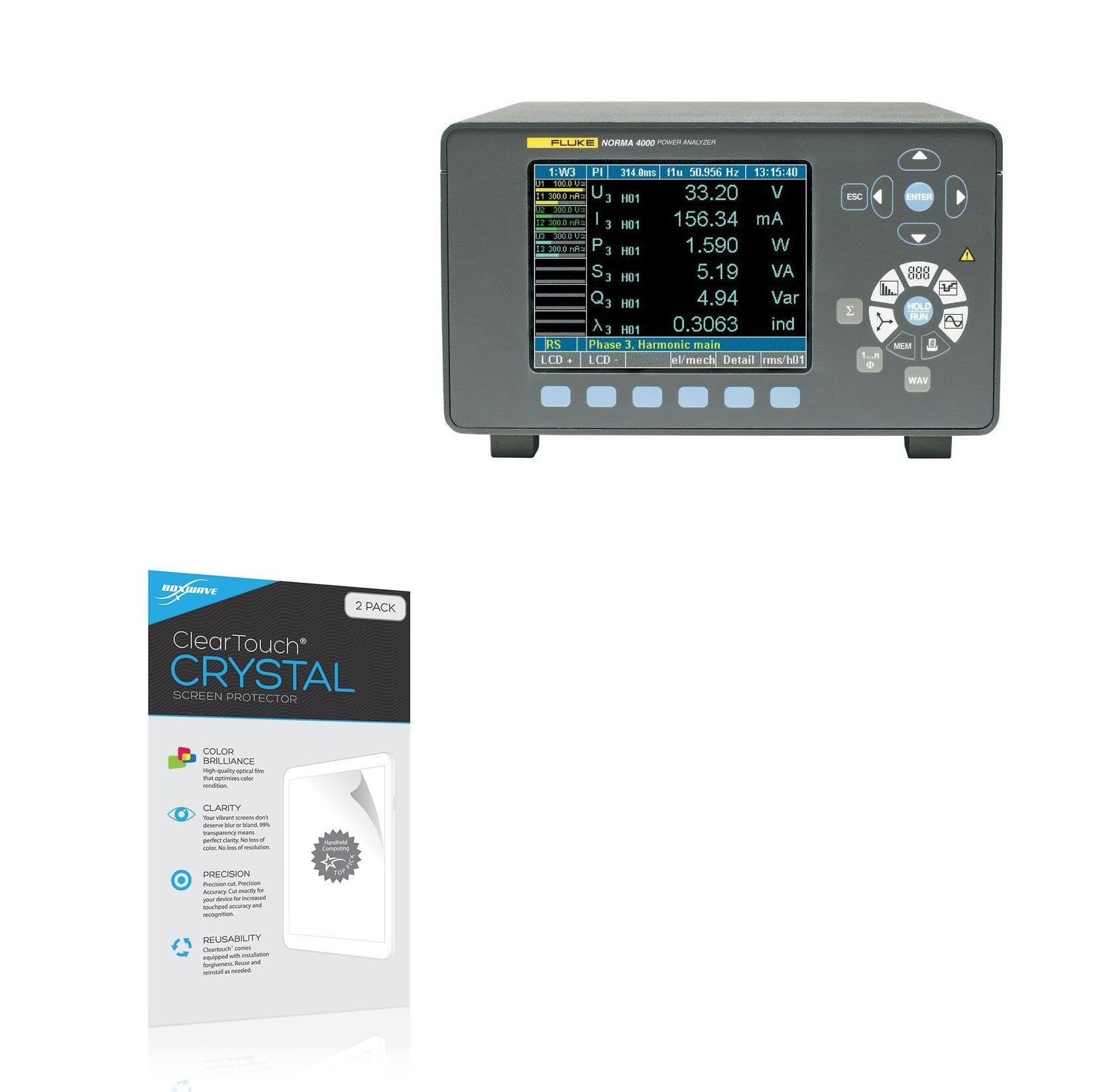 BoxWave Screen Protector Compatible with Fluke Norma 4000 - ClearTouch Crystal (2-Pack), HD Film Skin - Shields from Scratches