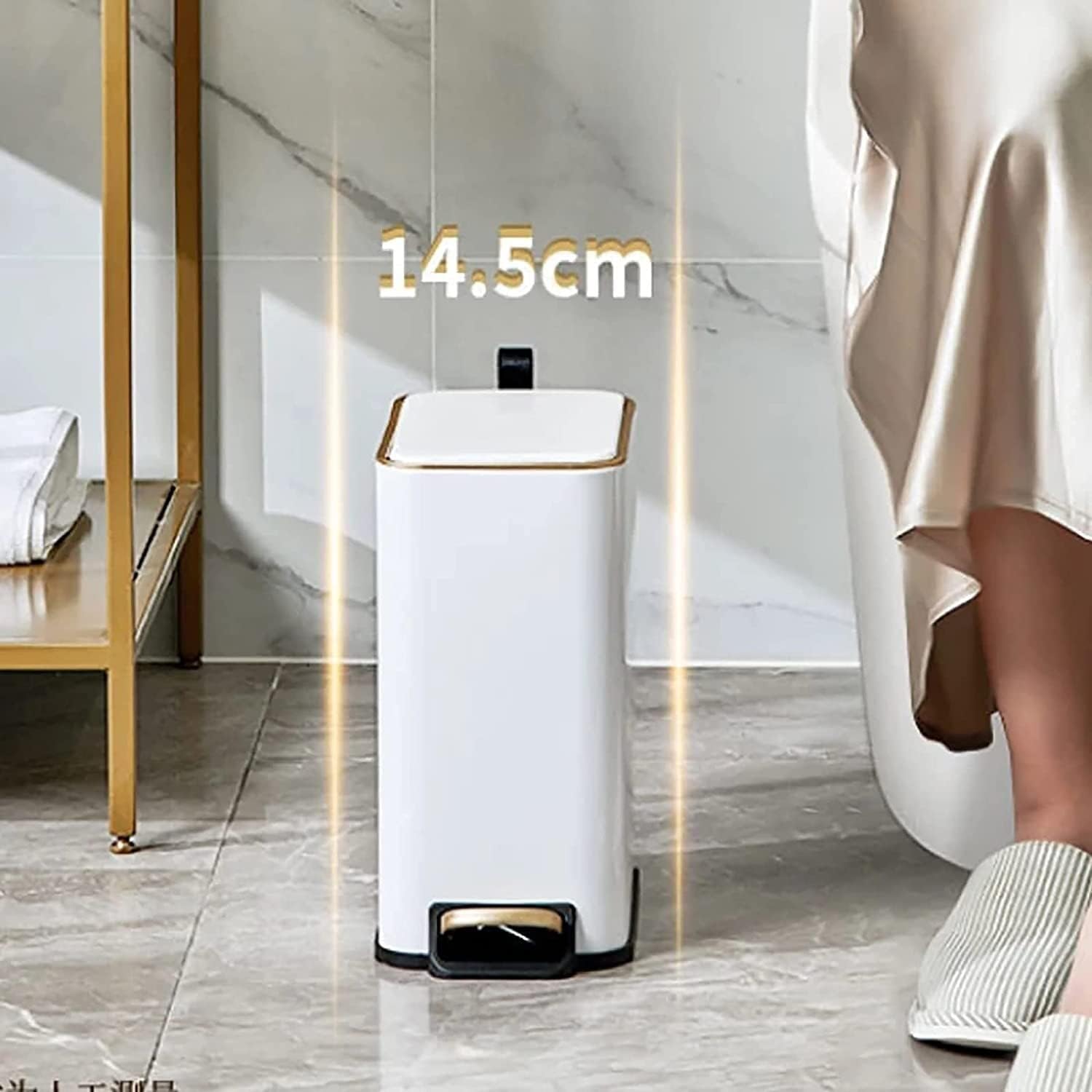 四角形 ゴミ箱 5L小型ゴミ箱 バスルーム トイレ キッチン キッチンゴミ箱 正方形 ゴミ箱 5リットル ペダルビン ゴミ箱 蓋付き