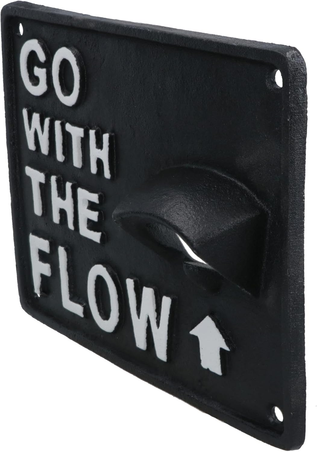 Go With The Flow Bottle Opener Beer Cast Iron Sign Gift Garage Door Shed Bar