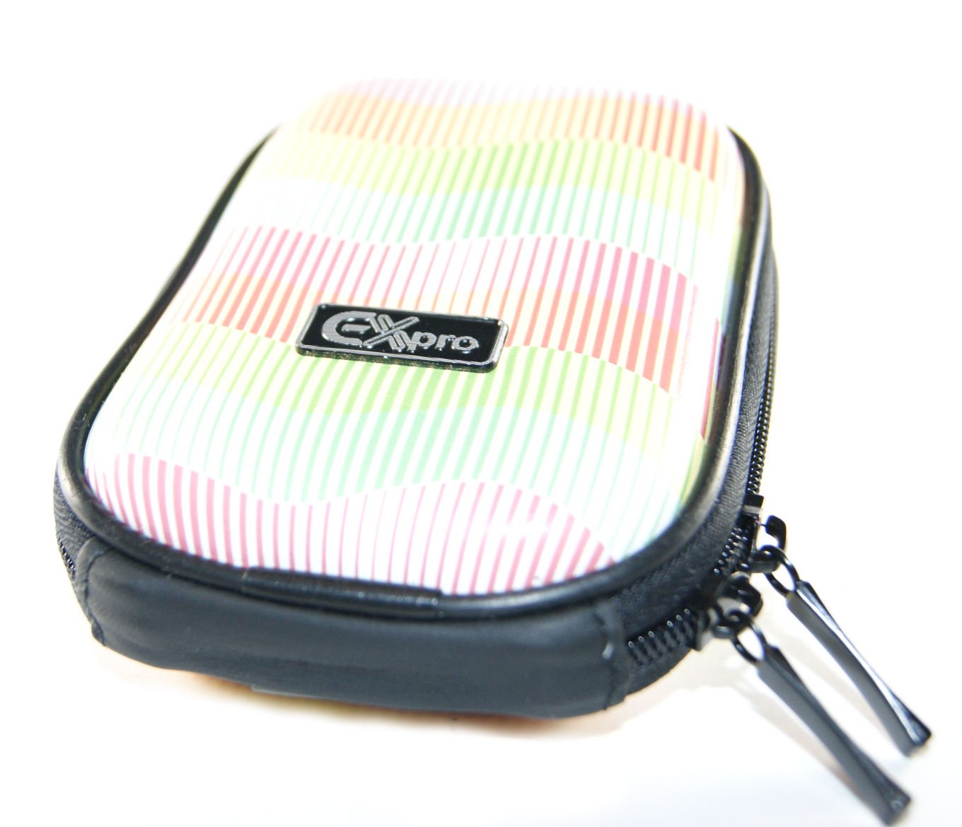 Ex-ProExpression Collection - Rainbow Lines Pink - Hard Clam Shock proof Digital Camera Case Bag CR5051A for Nikon Coolpix L2, L3, L4, L6, L10, L11, L12, L14, L15, L16, L17, L18, L19, L20, L21, L22, P3, P4, P60, S4, S7, S9, S50, S50c, S51, S51c, S52, S52C, S60, S70, S80, S200, S200, S210, S210, S220, S225, S230, S230, S500, S510, S520, S550, S560, S560, S570, S600, S610, S620, S630, S640, S700, S710, S1000, S3000, S4000, S5100, S6000 & More.
