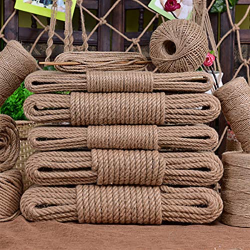 Bclla Zkenshan-Natural Jute Twine 4mm 10m-40m Jute Rope Twine Rope Hemp Cord Macrame String DIY Craft Handmade Decoration Pet Scratching, Natural Jute Fiber (Color : 10M)