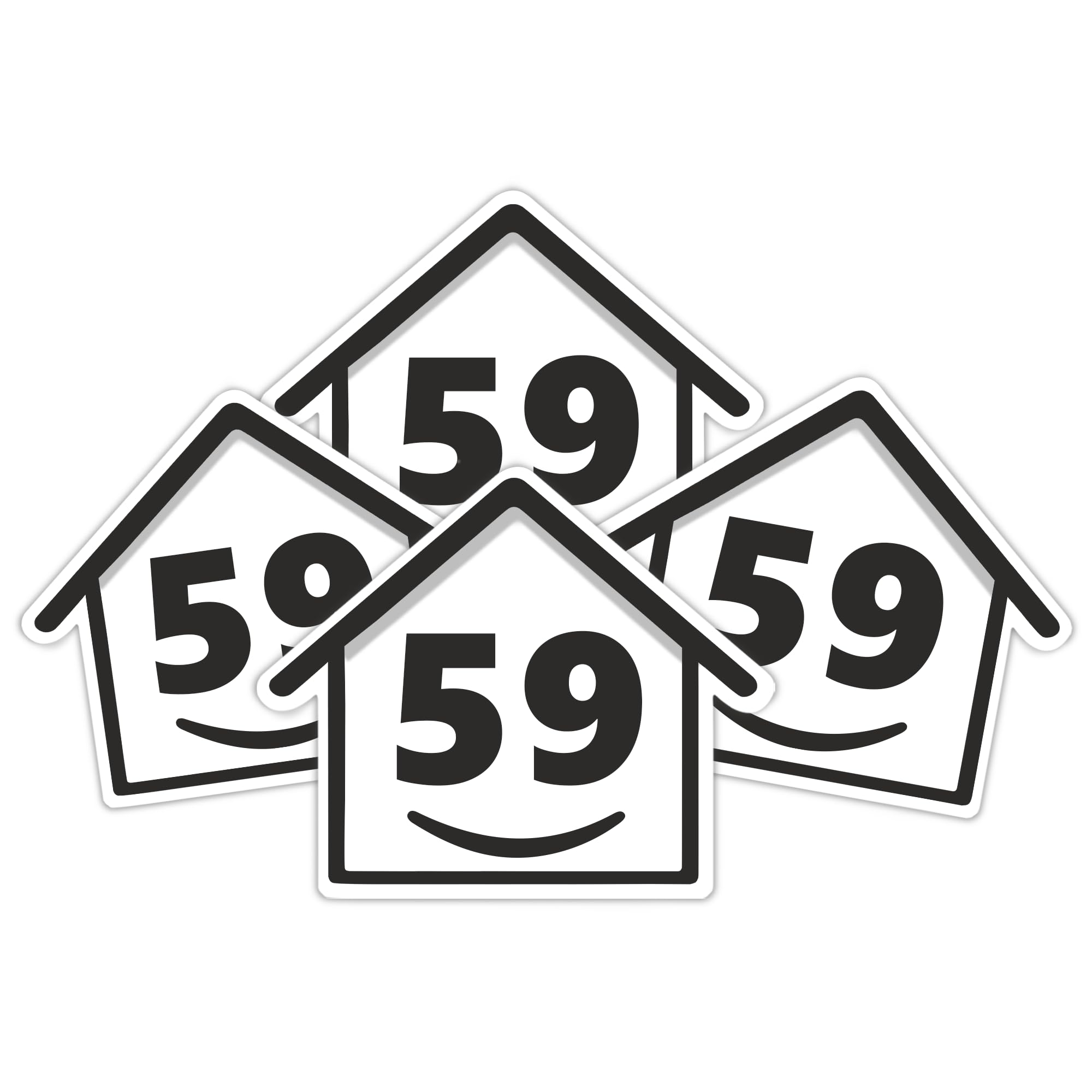 4 x Bin Numbers for Wheelie Bins, 1-99, 15cm ‘Happy House’ Design Dustbin Stickers, Easy Application Stick On Number Stickers - Weatherproof Self Adhesive Vinyl, Black (11) — view 38