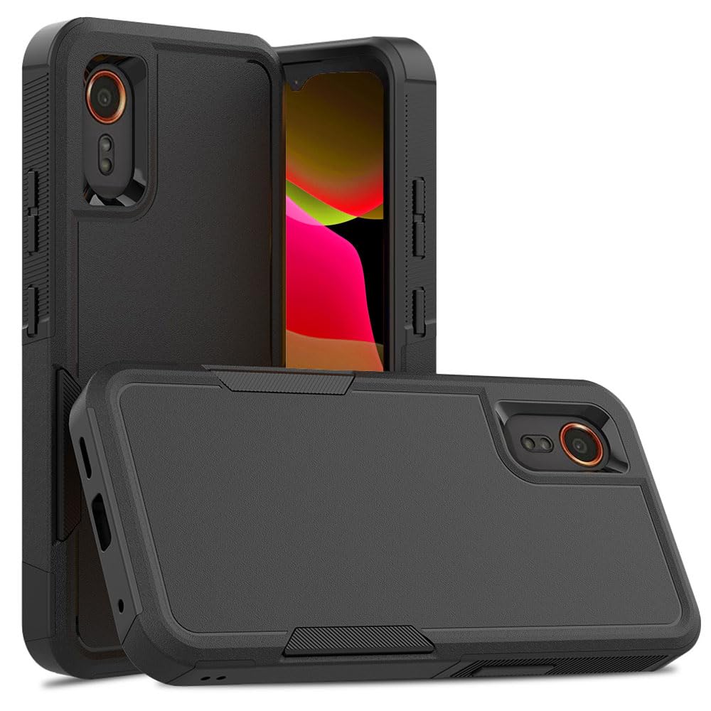 TECHGEARCase for Galaxy XCover 7 Tough Armoured Case - ShockProof, Rugged, Sturdy [Heavy Duty Protection] [Non-Slip] 2-Layer Impact Phone Case Cover Compatible for Samsung Galaxy XCover 7 5G (Black)