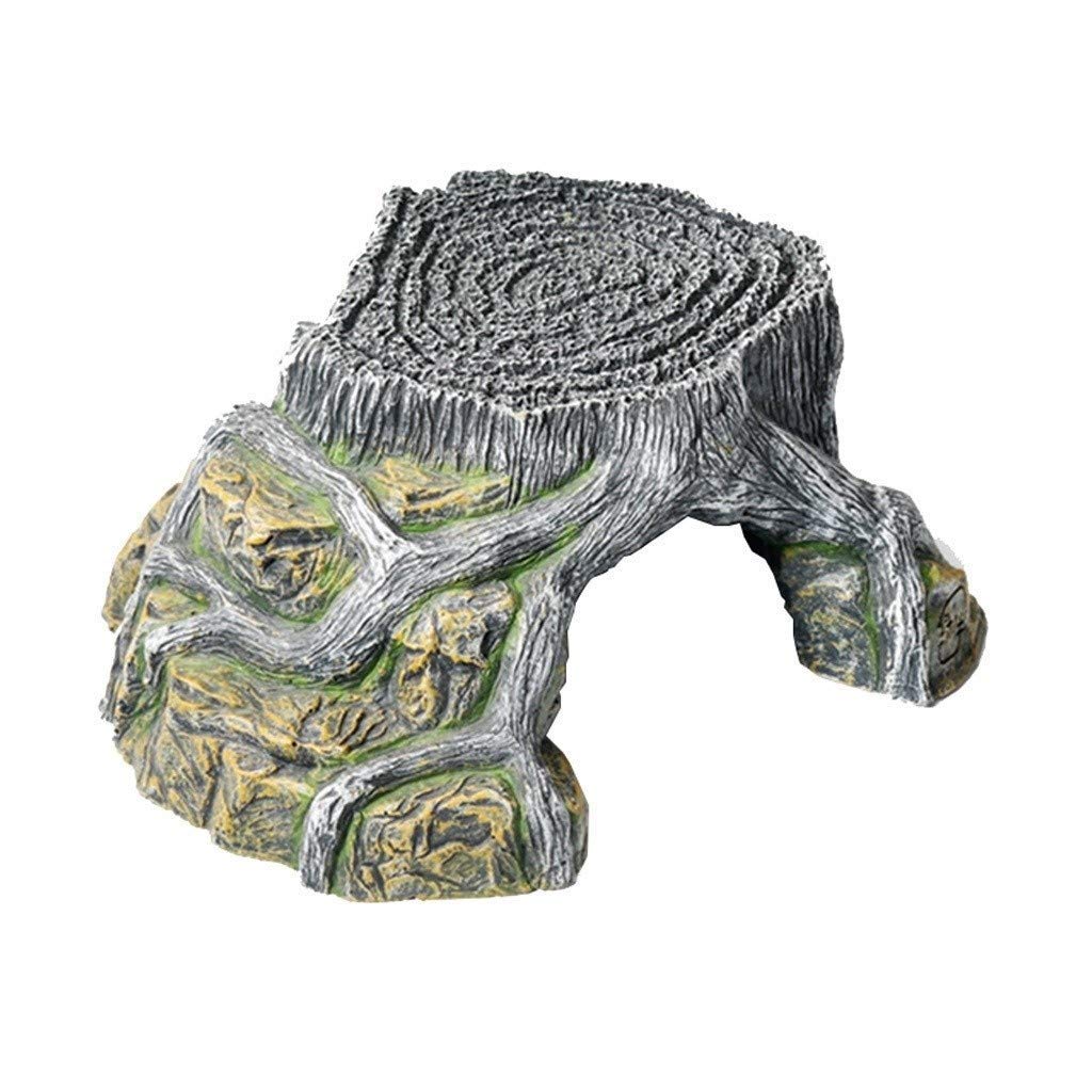 Escondite para acuario, caja cueva para reptiles, decoración de esquina para hábitat, escondites para tortugas, serpientes y lagartos, accesorios para cajas de reptiles, adornos (25*22,5*9,5 cm)