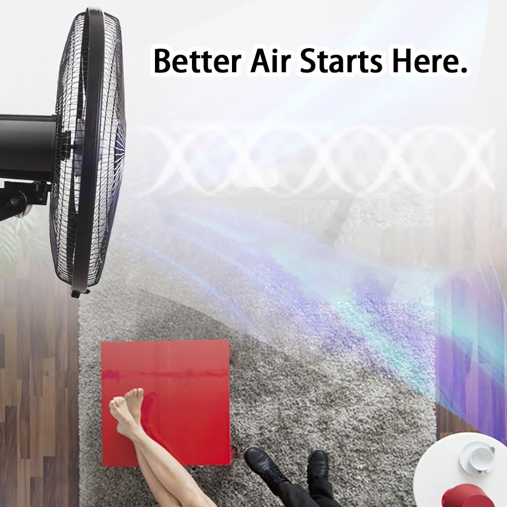 Ventilatore solare da parete con telecomando, raffreddamento oscillante a 5 pale per interni ed esterni, flusso d'aria silenzioso, 3 velocità, timer, design a risparmio energetico per patio, camera da