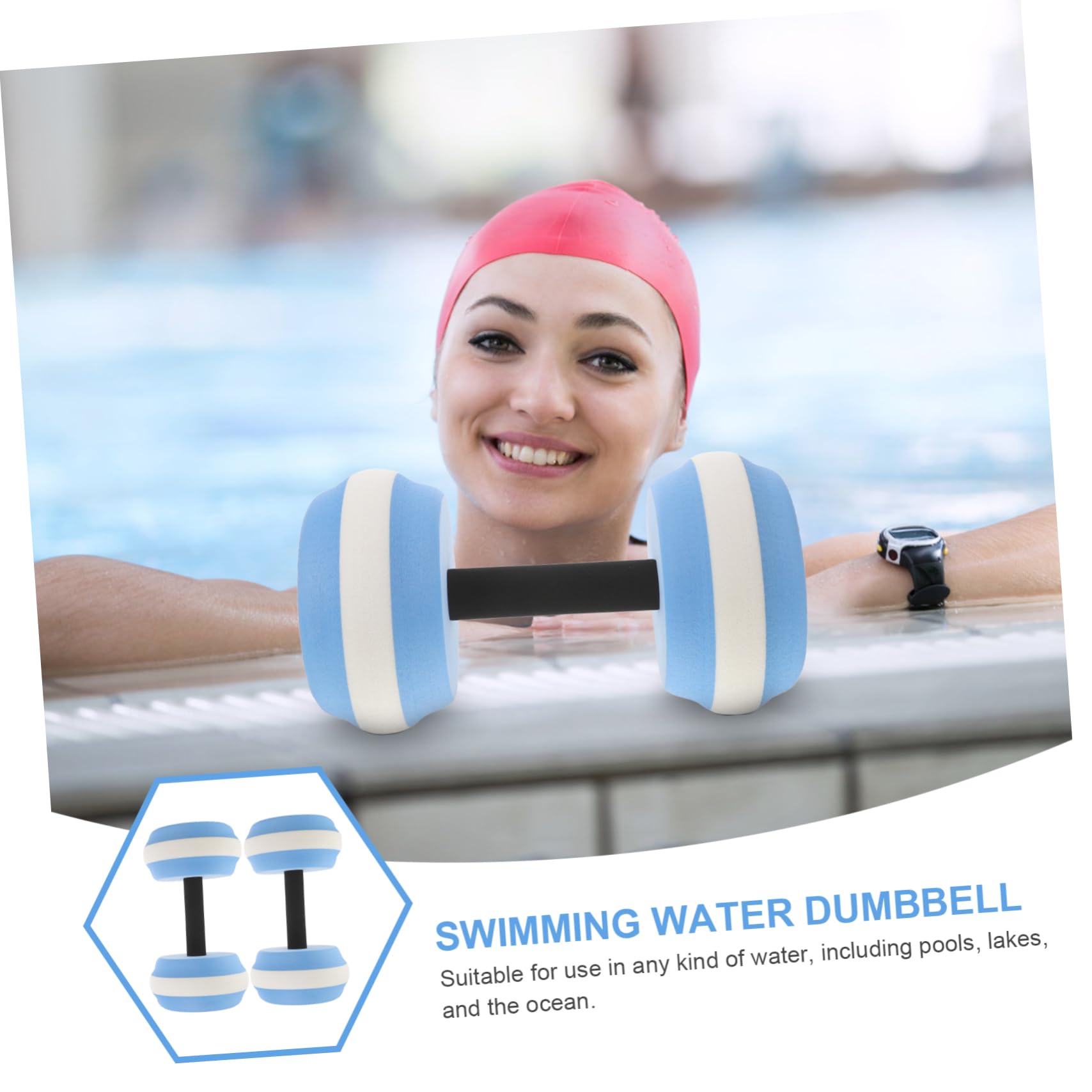 Manubri Galleggianti Acquatici Blu in Eva, 1 Paio per Piscina