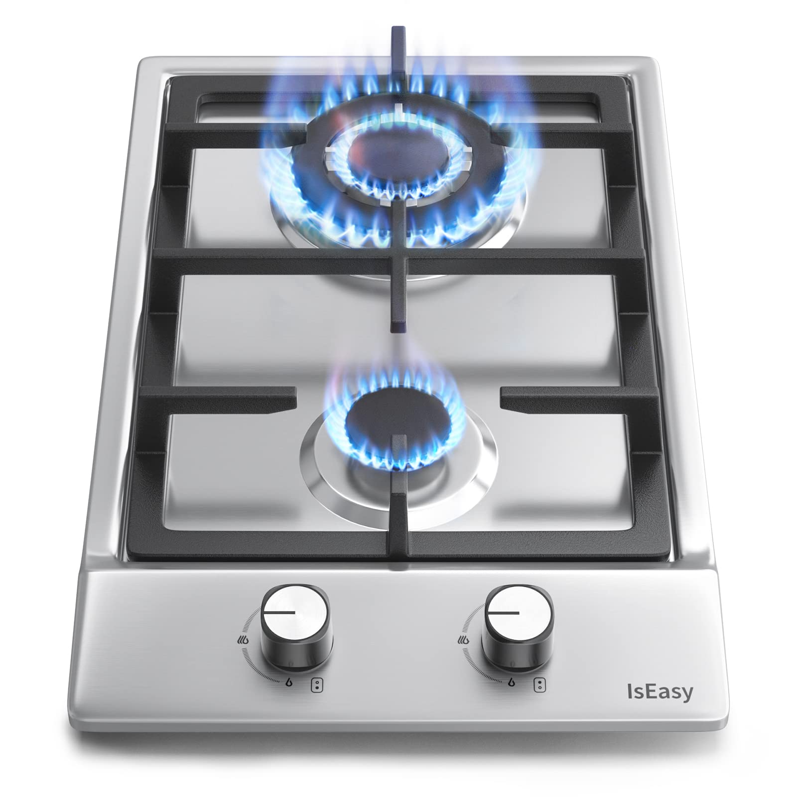 Plaque de Cuisson Gaz 2 Feux Inox 30cm Encastrable IsEasy
