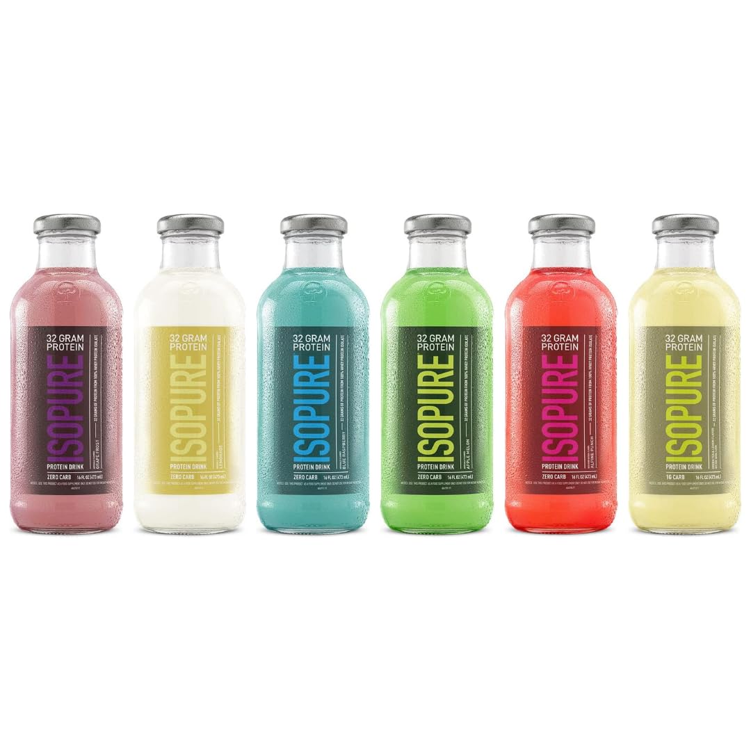 Zero Carb 32g Protein Ready-to-Drink, Whey Protein Isolate - Variety Pack - 16 Fl Oz (6 Bottles)