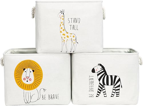 DECOMOMO Cestas de almacenamiento para estantes, contenedor de almacenamiento de lona de 40 L para decoración de guardería, ropa de bebé, juguetes