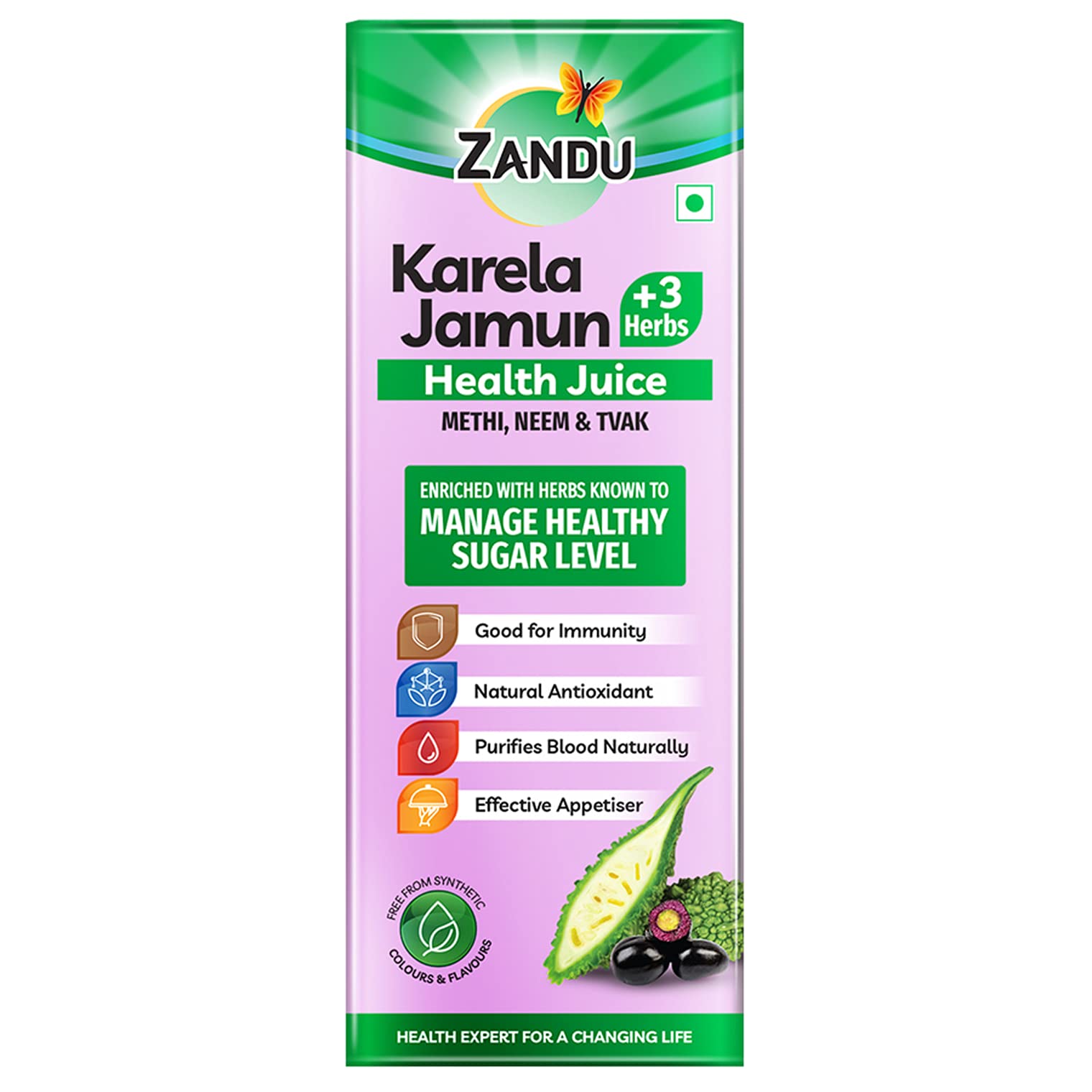 Ayurvedic Karela Jamun +3 Herbs Health Juice by ZANDU