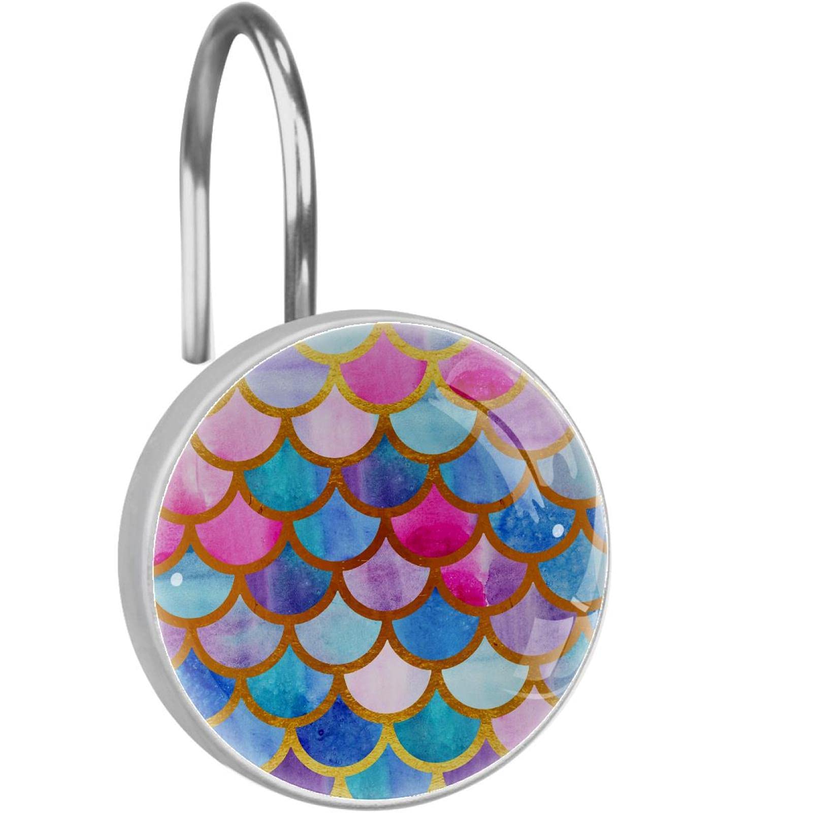 EleCharm 12 Ganci Decorativi Per Tenda Da Doccia, In Acciaio Inox
