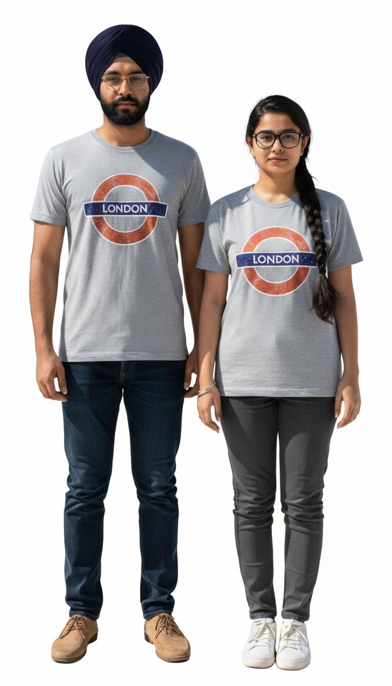 Licensed TFL™ Unisex London Underground™ T-Shirt Grey | Official Transport for London™ Roundel Logo Tee | 100% Cotton Classic Fit | Iconic “London” Tube (UK, Alpha, L, Regular, Regular, Sports Grey)