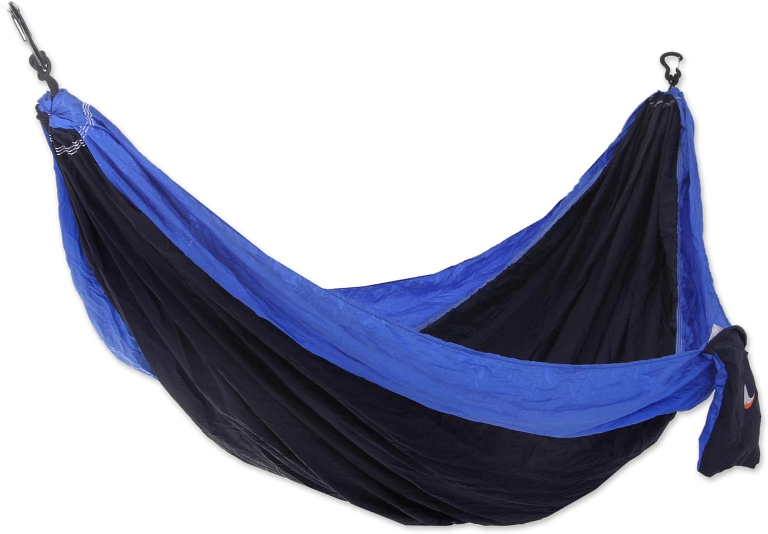 NOVICA Grey with Orange Trim Parachute Portable 1 Person Camping Hammock with Hanging Straps, 'Morning Dreams' (Single)