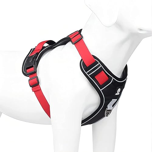 Arnés para perro pequeño sin tirones arnés reflectante para perro arnés ajustable con hebilla de liberación rápida para perros pequeños S negro 1
