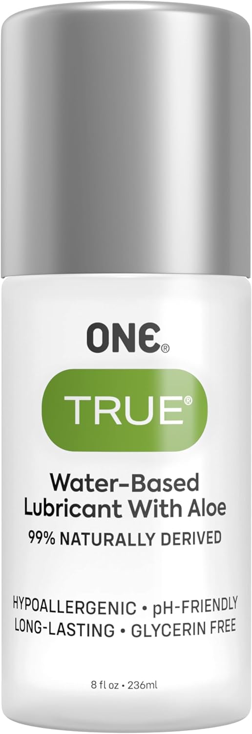 ONE® True® Water-Based Lubricant with Aloe 8oz | 99% Naturally Derived, Long-Lasting, Hypoallergenic, Easy Pump