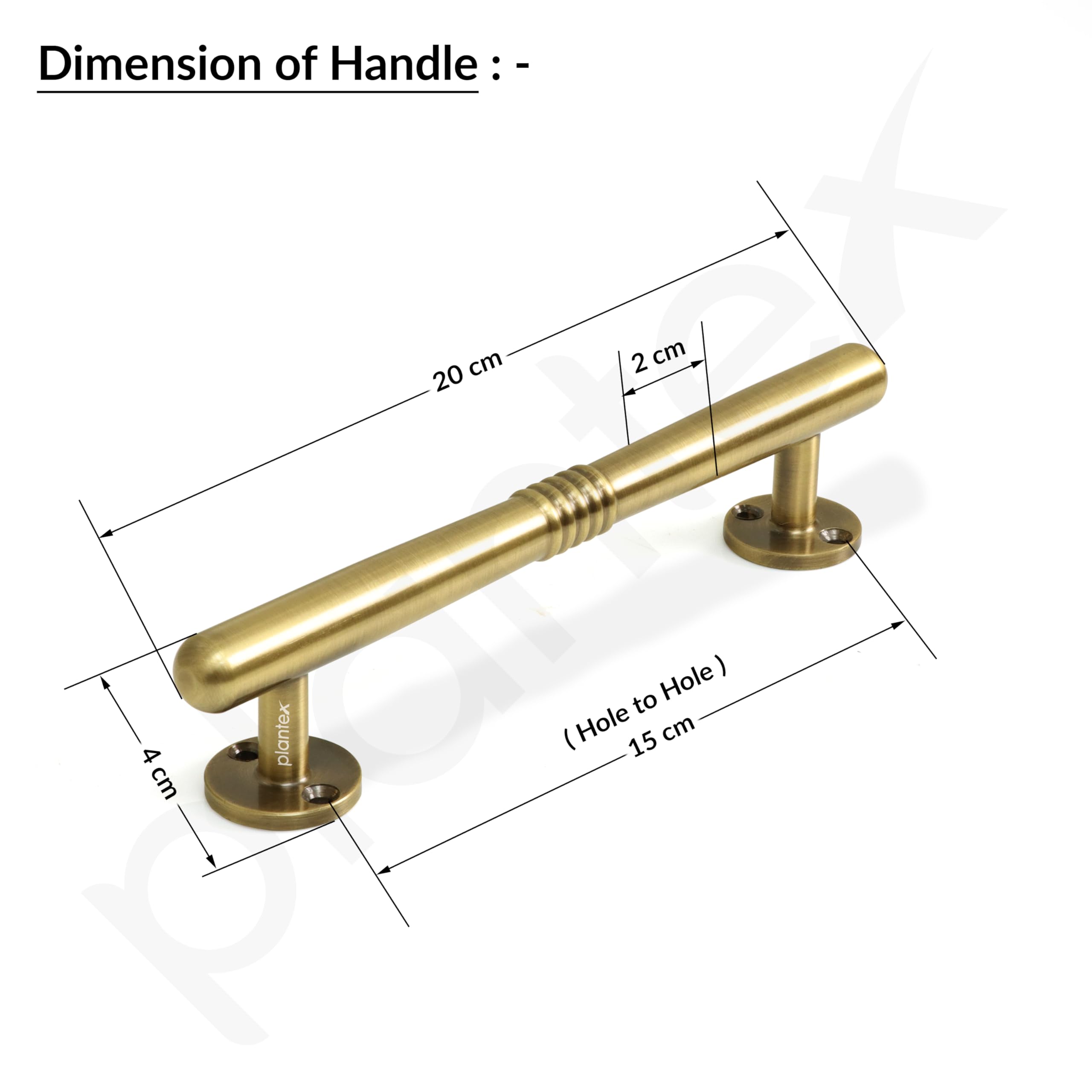 Plantex Main Door Handle/Stainless Steel Handle for Door/8 Inch Pull-Push Handle/3 Years Warranty Pack of 1 (S-142, Brass Antique) — Amazon image 2