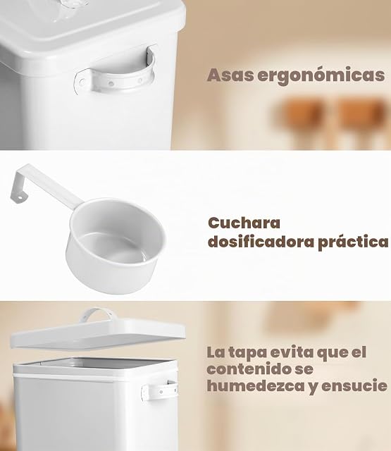 Foto 4 de 7 de Azyvum Caja de almacenamiento de detergente, 6,5 L, metal en polvo