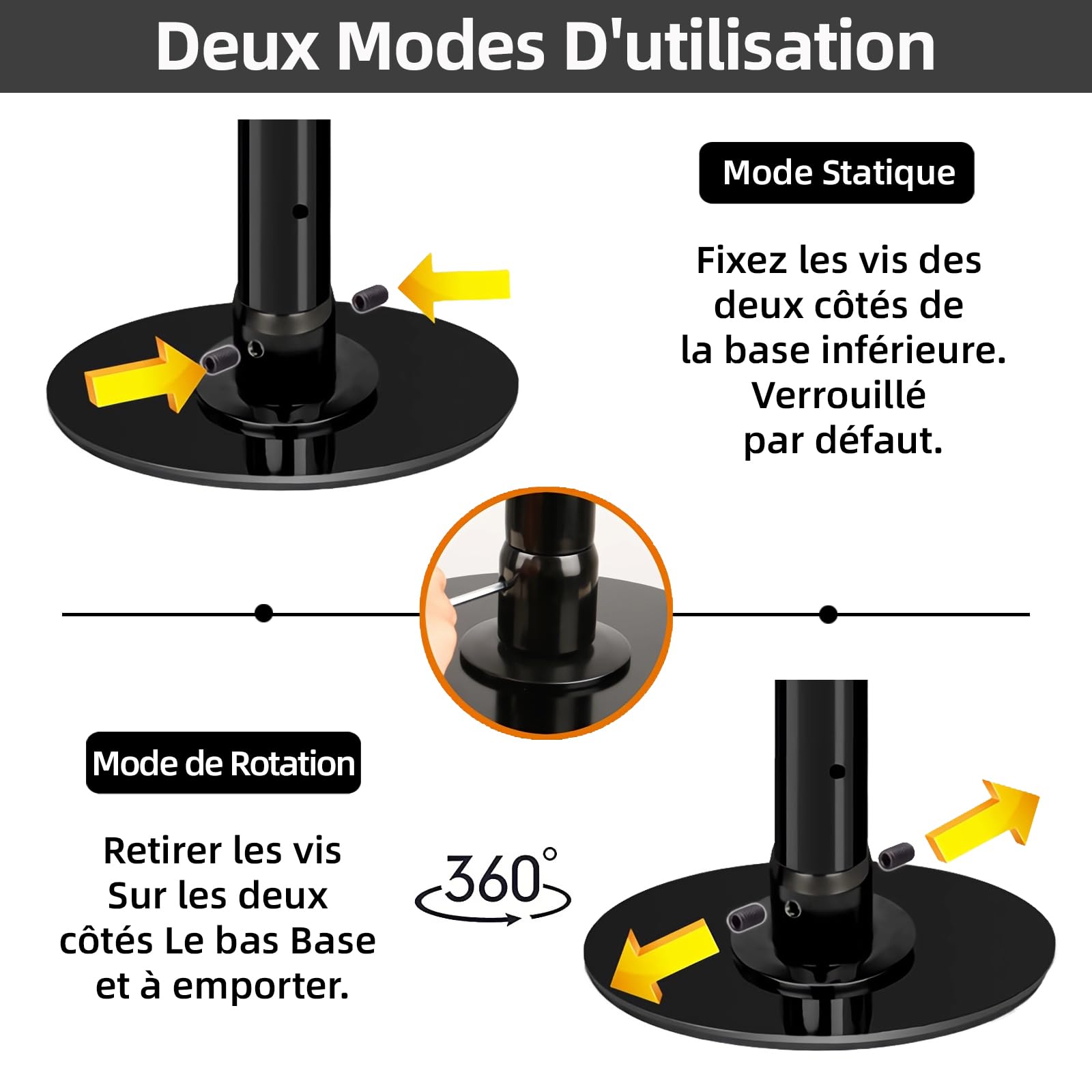 PRIOR FITNESS Barre de Pole Dance 45 mm certifiée CE pour la Maison
