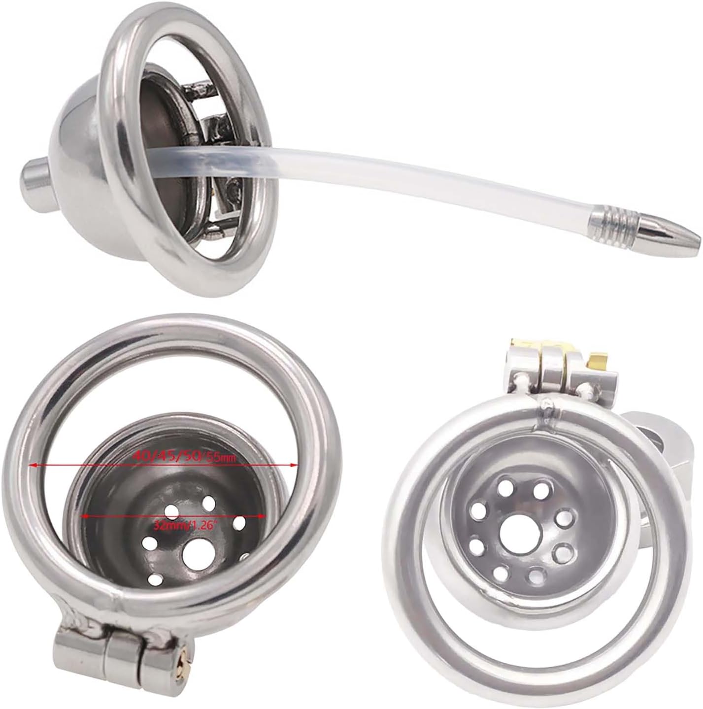 Metal Protective Cage and Optional 4 Sizes Ring with Tube Set, Mini Invisible Fitness Accessories -A31CCUS (40mm：A) image 2