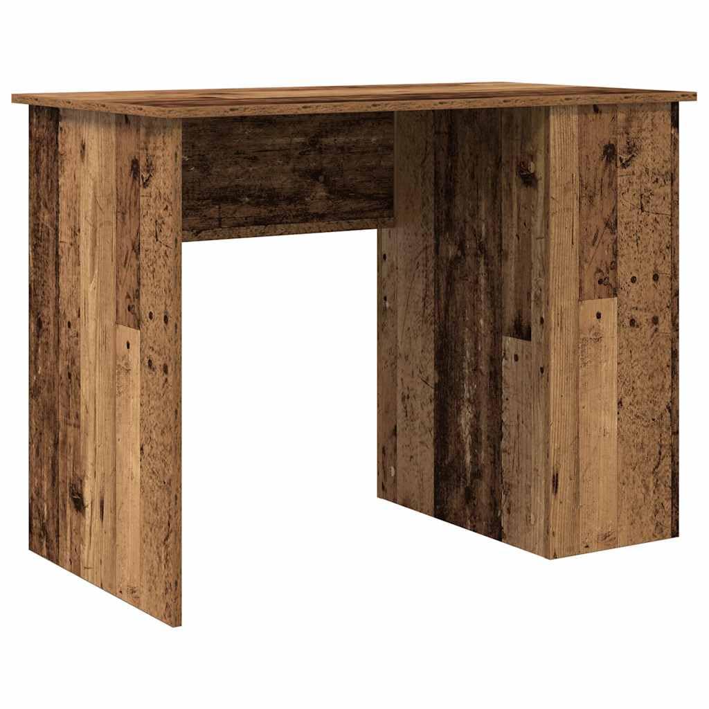 Biurko o wyglądzie starego drewna, 100 x 55 x 75 cm, materiał drewnopochodny, stolik komputerowy z 2 półkami, do gabinetu i biura, przestronna powierzchnia robocza, łatwa w pielęgnacji