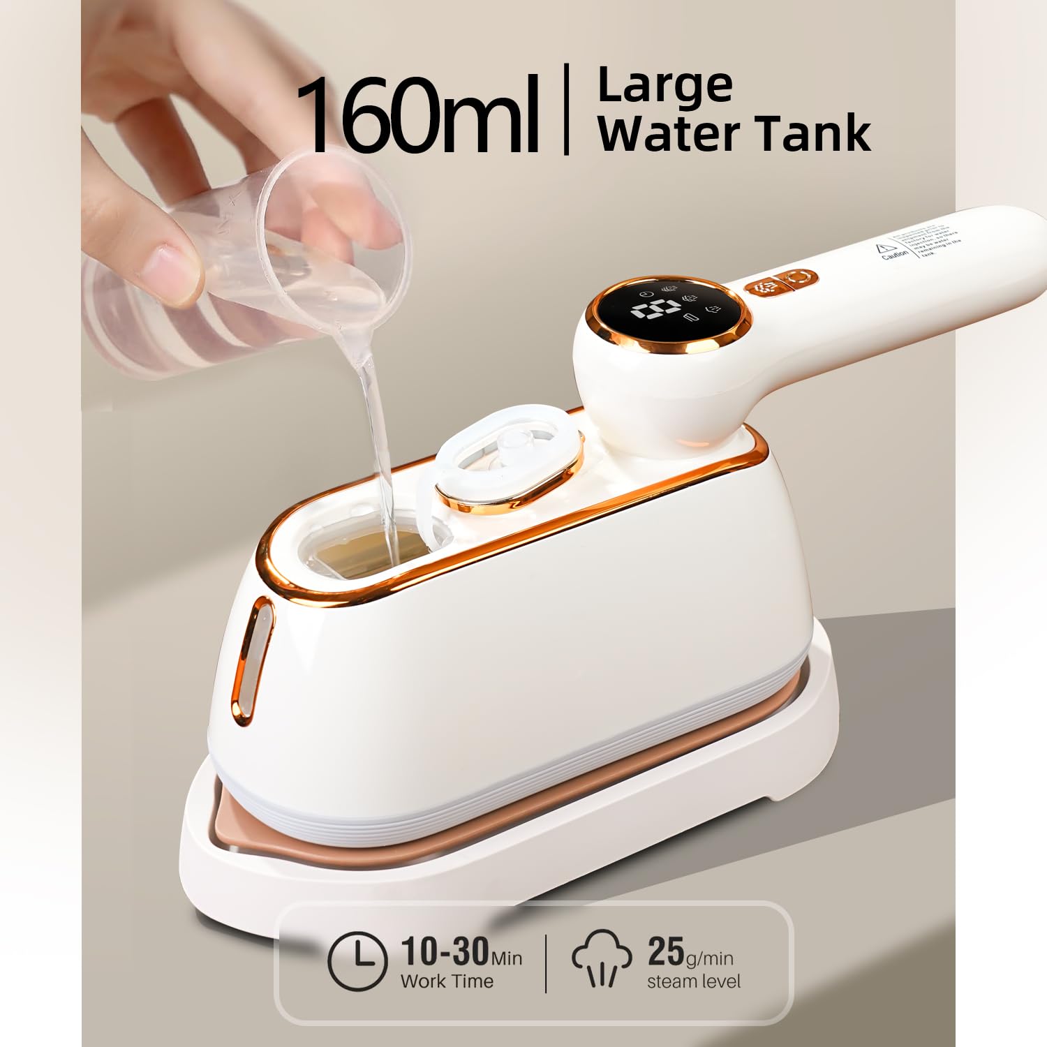 Plancha de vapor de viaje para ropa con visualización LCD, plancha de vapor portátil de 1200 W, 4 modos, 10 S, calentamiento rápido, potente removedor de arrugas, vaporizador de ropa para el hogar,