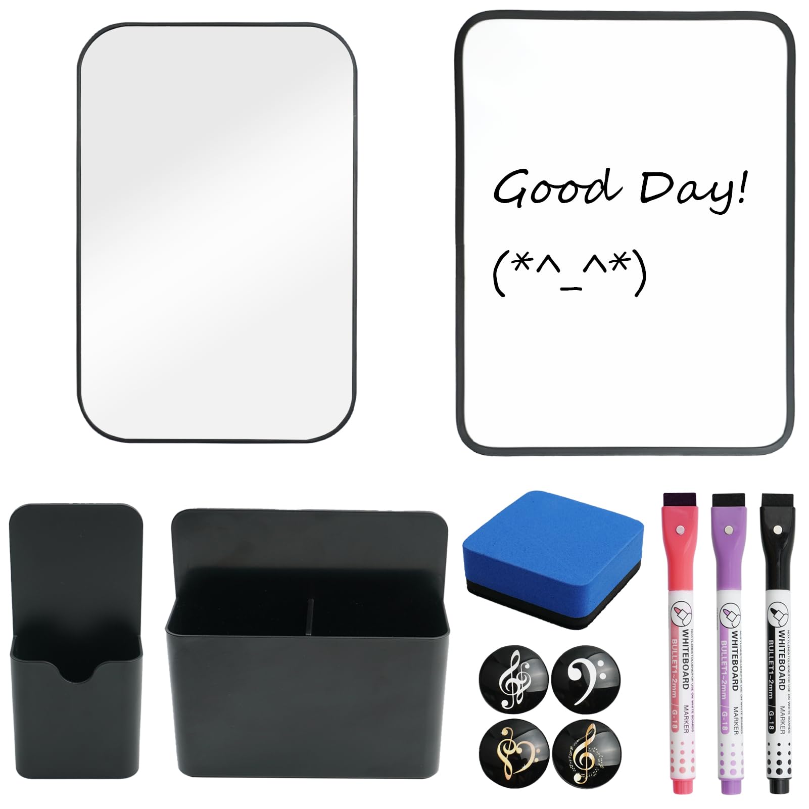 12 PCS Locker Accessories, Locker Decorations for Girls, Back to School Essentials Magnetic Locker Organizer, Include Locker Mirror, Locker White