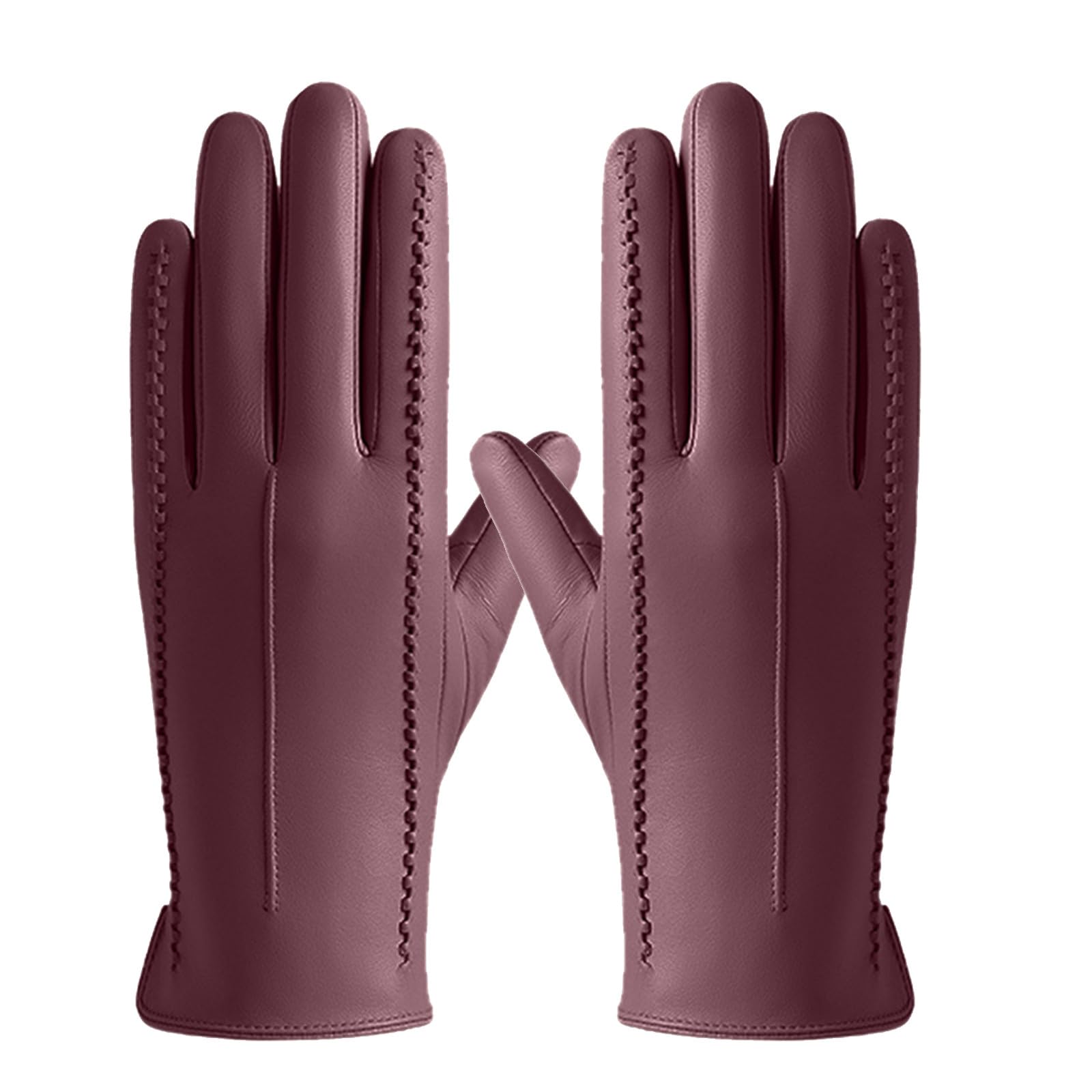 Winter Gloves Men Women Windproof Touchscreen Leather Gloves Cold Weather Warm Lining Glove for Cycling Outdoor Sports