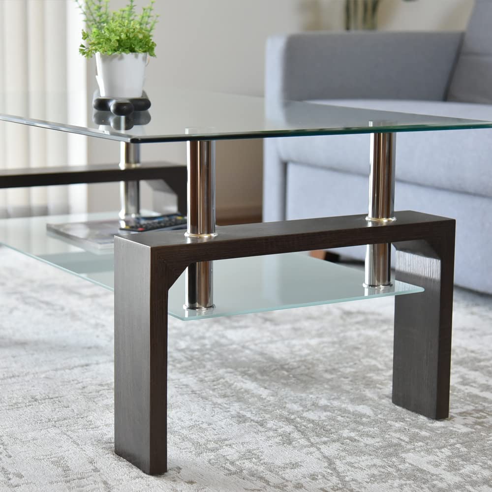 ナチュラルウッド ガラス挿入テーブル Amazon｜タマリビング(Tamaliving) リビングテーブル ホーリー