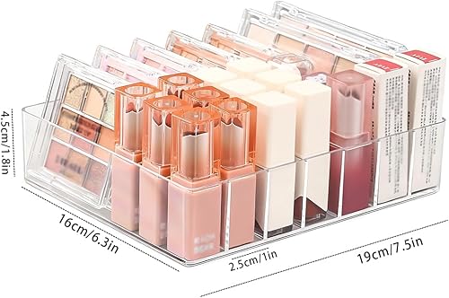 Miniatura 2 de Paquete de 2 organizadores de maquillaje para paleta de sombras de ojos y organizador de lápiz labial, organizador de paleta de maquillaje dividida