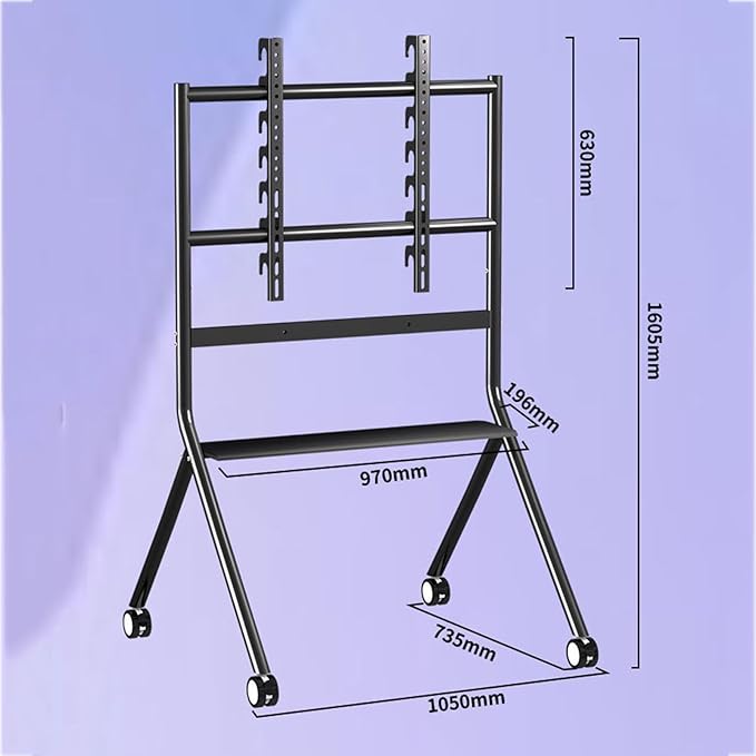 Soporte móvil para TV con ruedas, base en A, para 50-100 pulgadas, blanco miniatura 2
