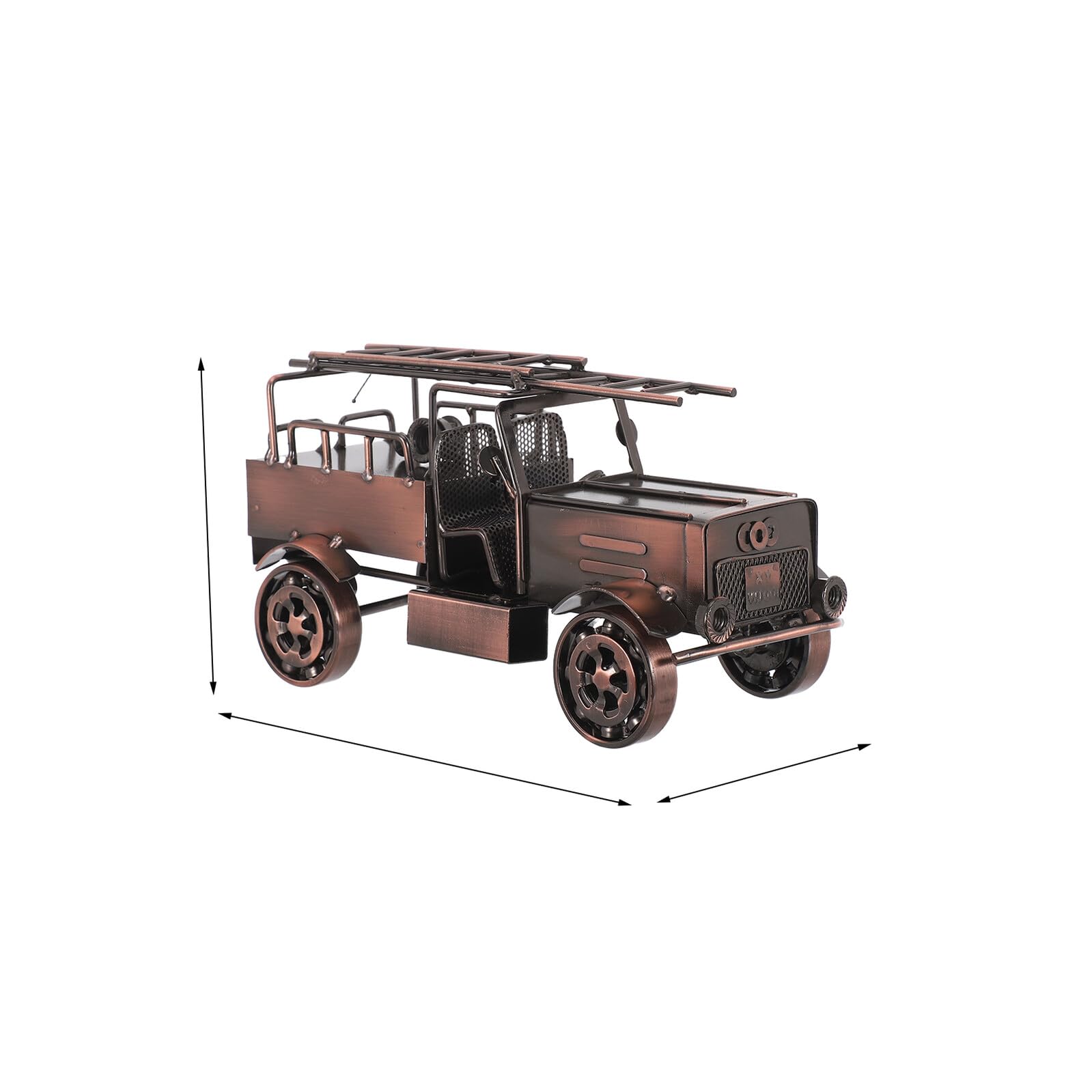 Gatuida Antiker LKW aus Metall als Oldtimer Feuerwehrfahrzeug mit Robustem Druckguss Klassisches Retro Design für Schreibtisch und Festival Party Dekoration