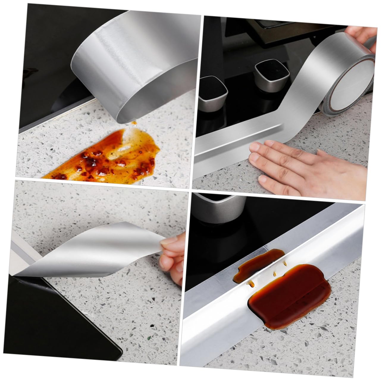 Veemoon 5 Rouleaux Bande d'aluminium isolé conducteur Scellage envelopper bande haute température câblage ruban adhésif Ruban CVC pour conduits ruban thermique feuille d'aluminium