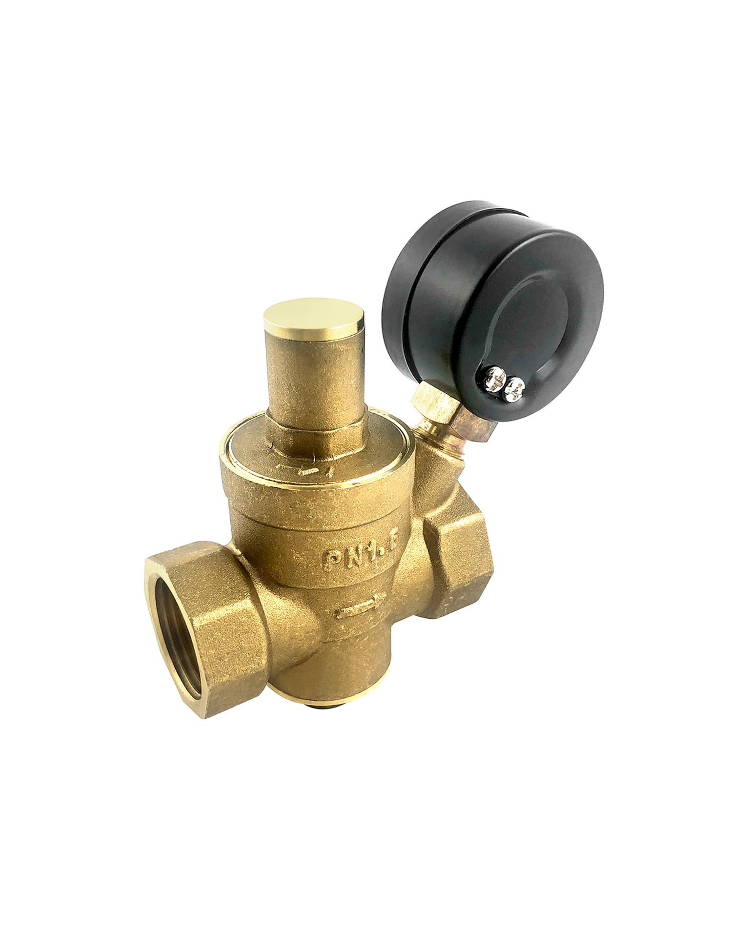 QWORK® 2 pièces DN20 reducteur de pression d'eau en laiton avec manomètre de soupape de réduction de pression réglable