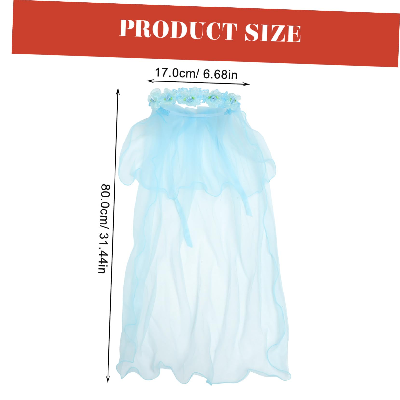 VICASKY Elegant Girls Floral Wreath Veil Hair Accessories for Flower Girls Wedding Birthday