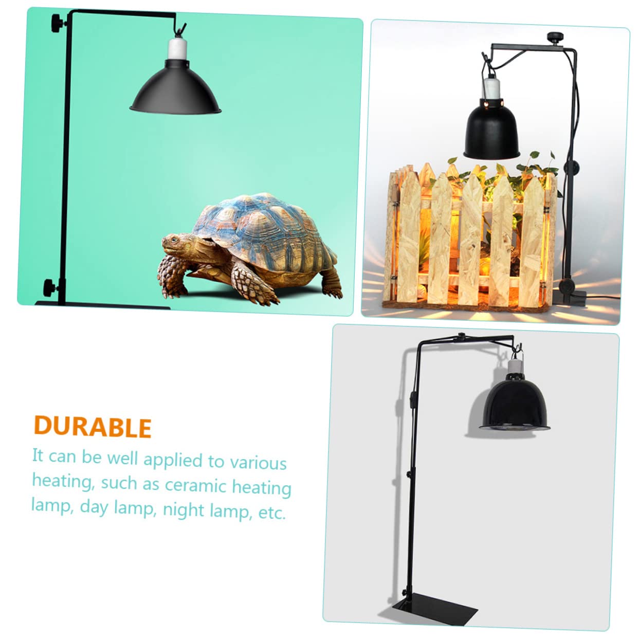 TOYANDONA Supporto per Lampada in Metallo per Rettili e Animali Domestici Regolabile e Resistente Alte Temperature Compatibile Lampade Riscaldanti in Ceramica Lampade Diurne e Notturne