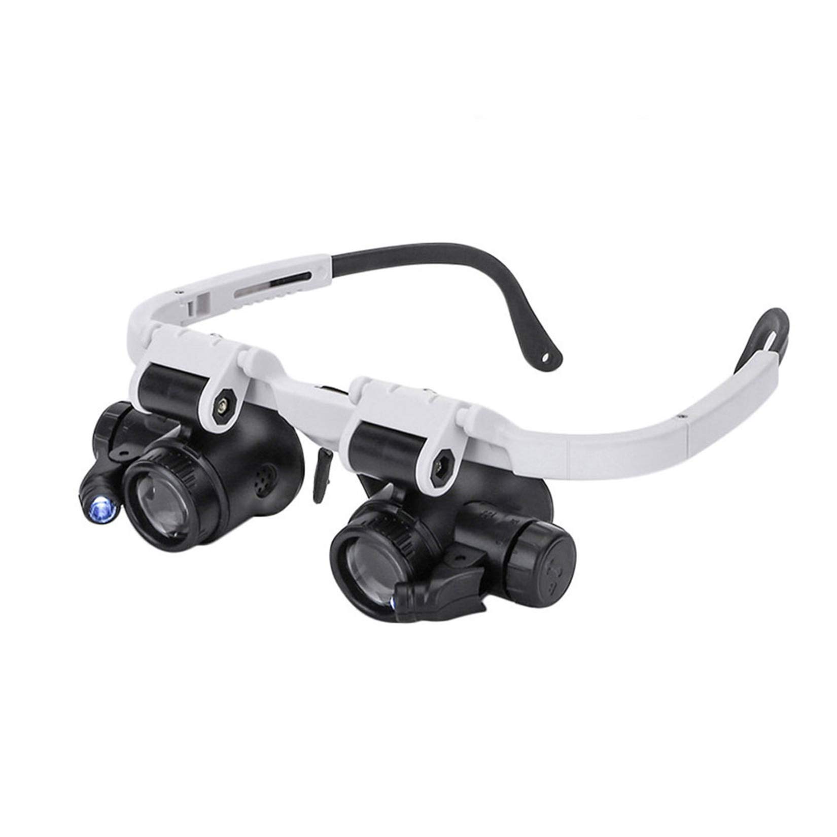 Lente d'ingrandimento della fascia, Hd 8X15X23X, lente d'ingrandimento della fascia per gli esperti di gioielli con 2 luci a LED, strumenti di riparazione, 3 lenti per lavori professionali di