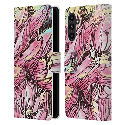 Hanakotoba Floral Drips étui portefeuille cuir Samsung Galaxy A13 5G