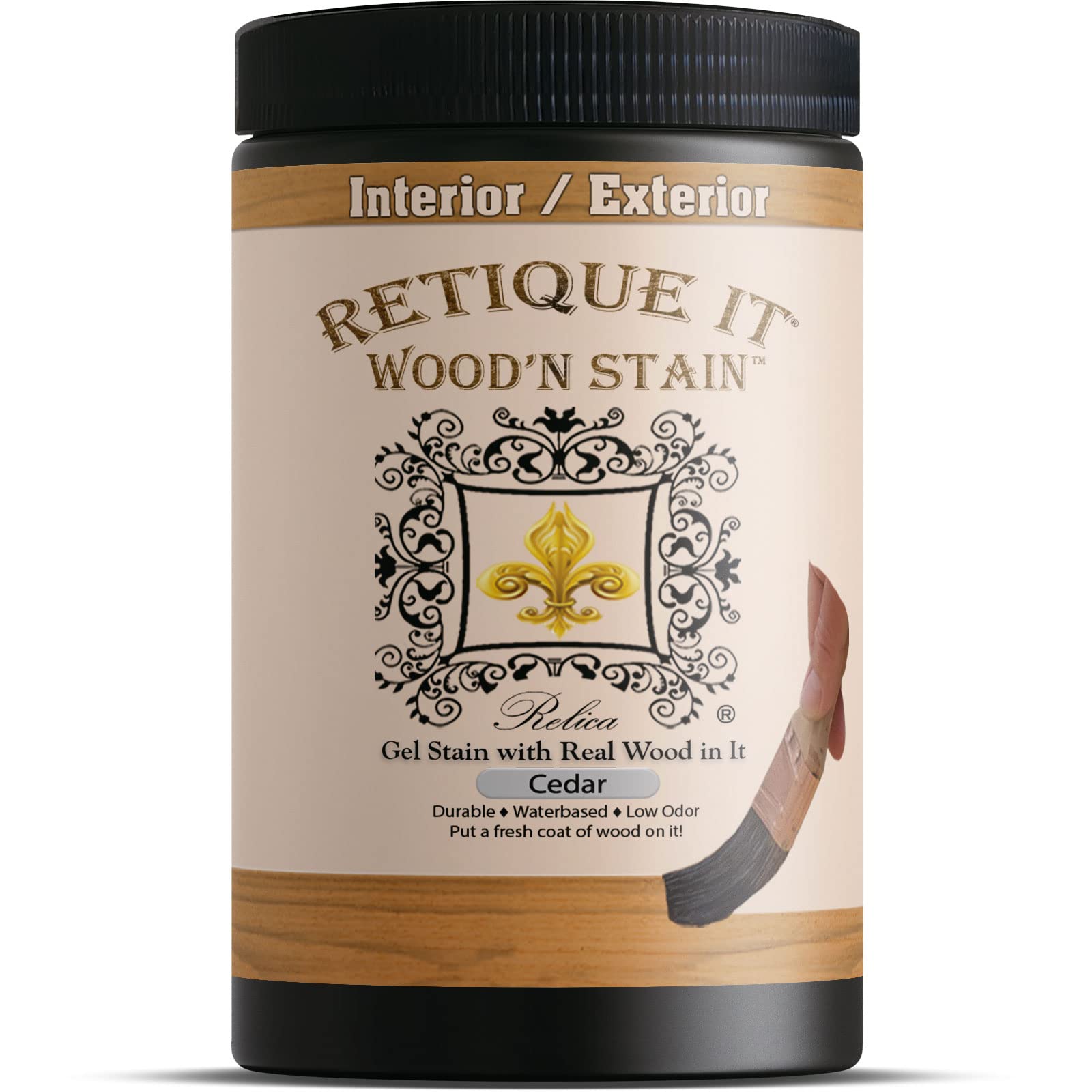 Retique It Wood'n Stain - Liquid Wood Gel Stain Interior/Exterior (32 oz (Quart), 60 Cedar)