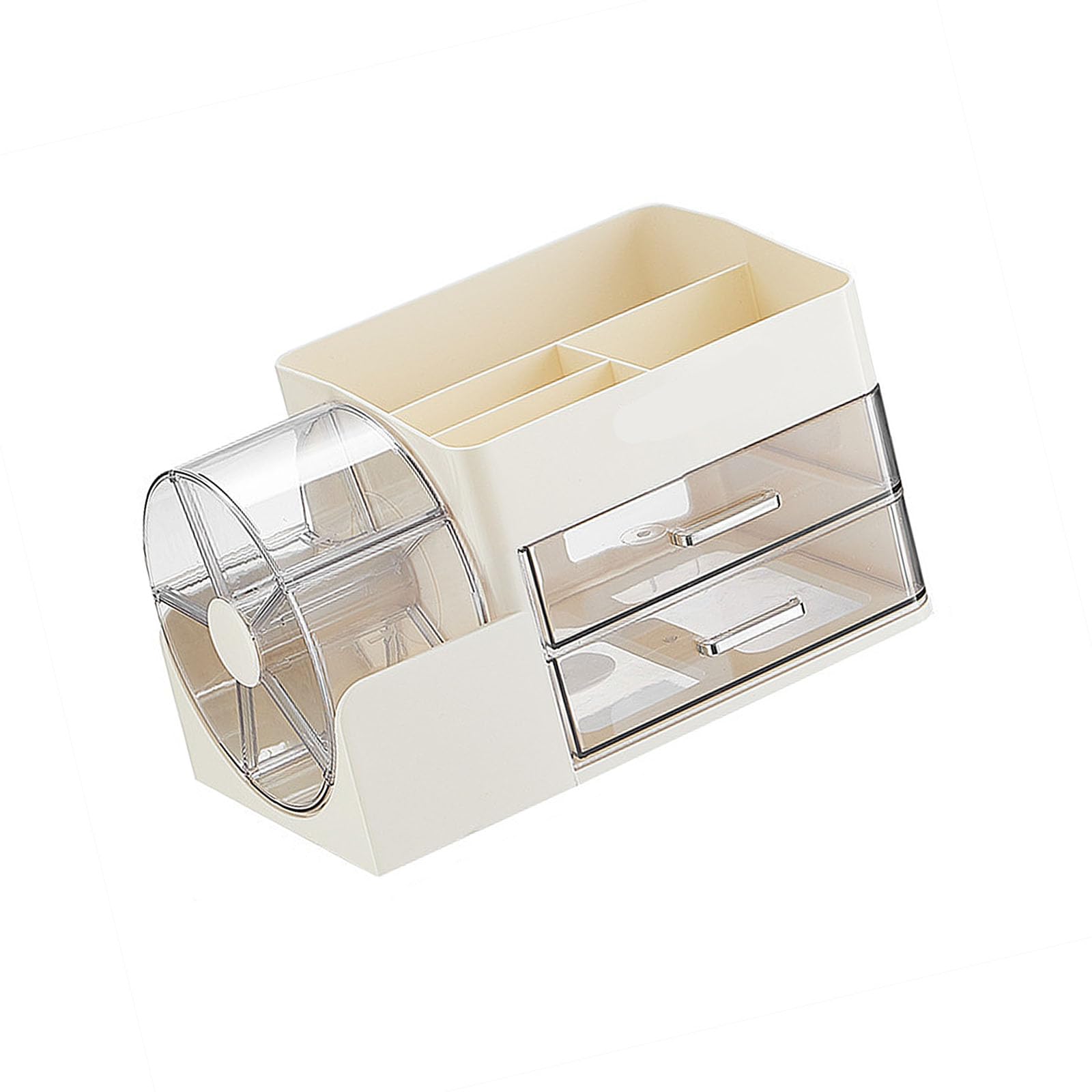 our fave Space Saving Cosmetic Keeper with Visible Turning Rack and Multiple Storage Areas for Small Spaces Travel Makeup Planner
