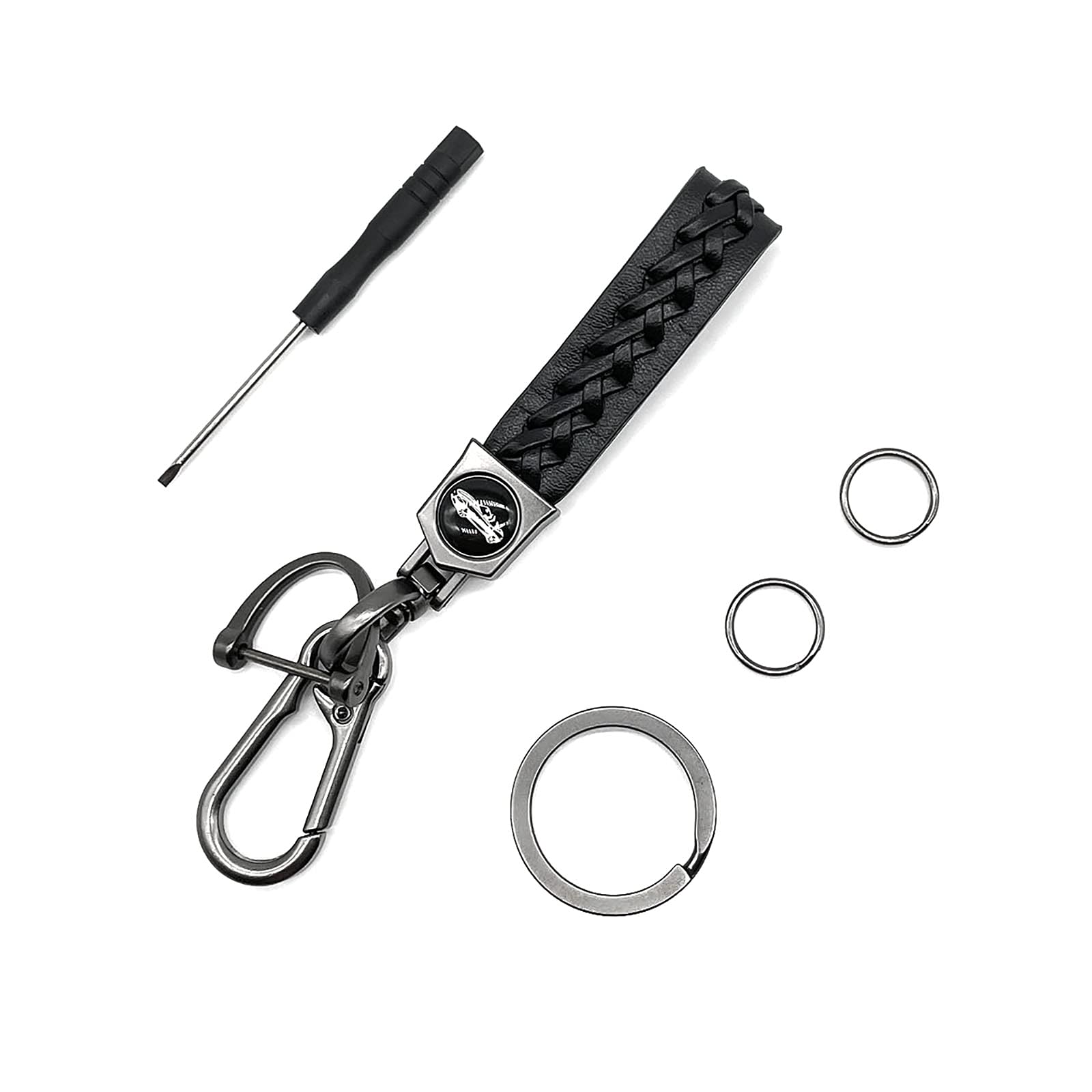 フランス製カラビナ使用　キーチェーン　新品未使用！刻印入りキーリングセット フランス製カラビナ使用 キーチェーン 新品未使用！刻印入り