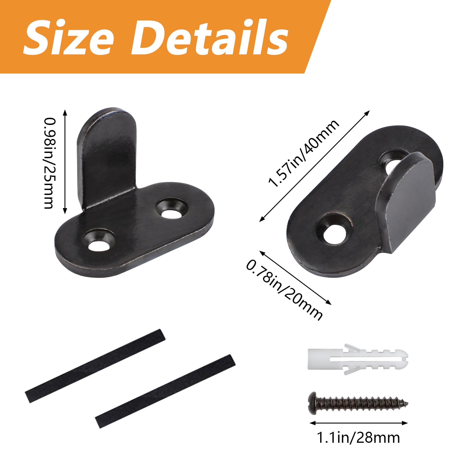 MOROBOR No Groove Sliding Barn Door Floor Guide, 6PCS Steel