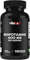 Vista 1 de Vitabod Benfotiamina 600mg - 180 cápsulas vegetarianas - Suplemento de vitamina B1 soluble en grasa