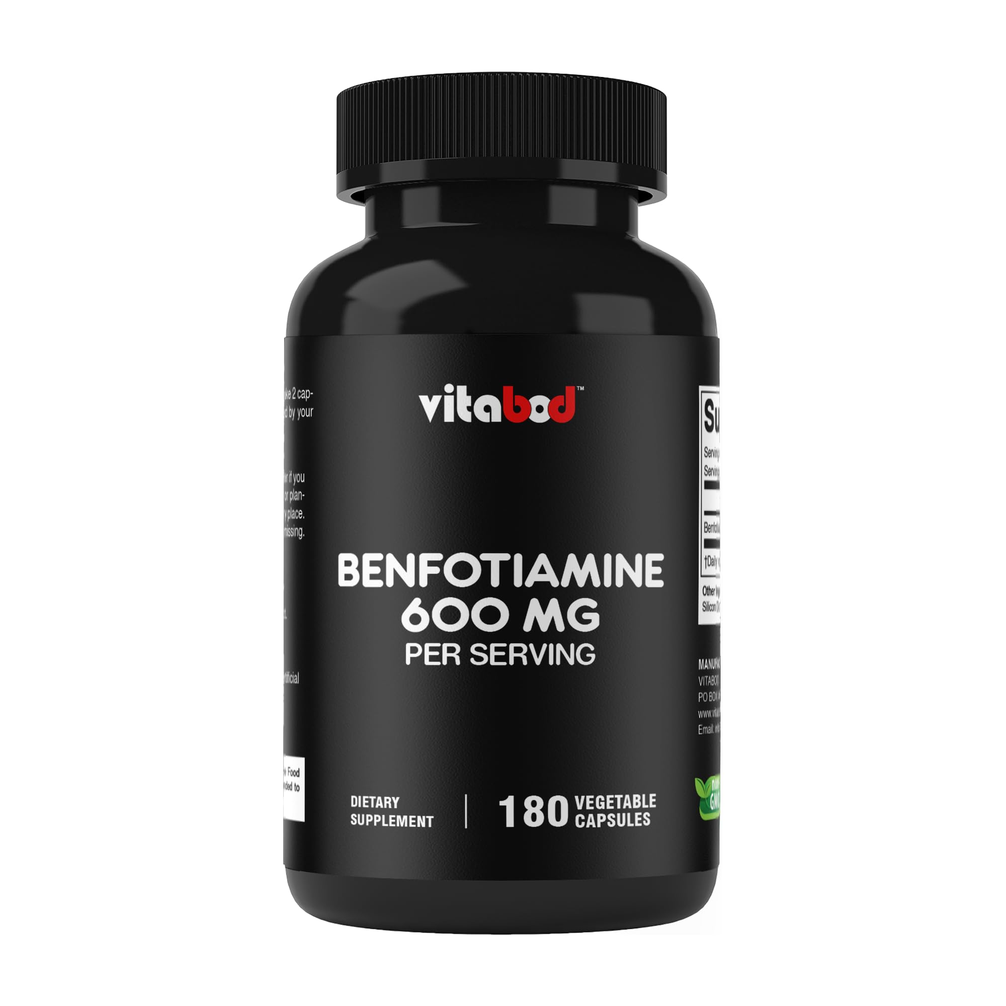 Benfotiamine 600mg 180 Vegetarian Capsules - Also Called Fat Soluble Vitamin