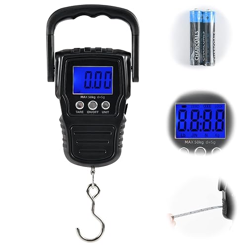 Goture Báscula colgante digital portátil de 110.2 lbs110 libras, báscula versátil para medir peso digital, perfecta como báscula de pescado, báscula