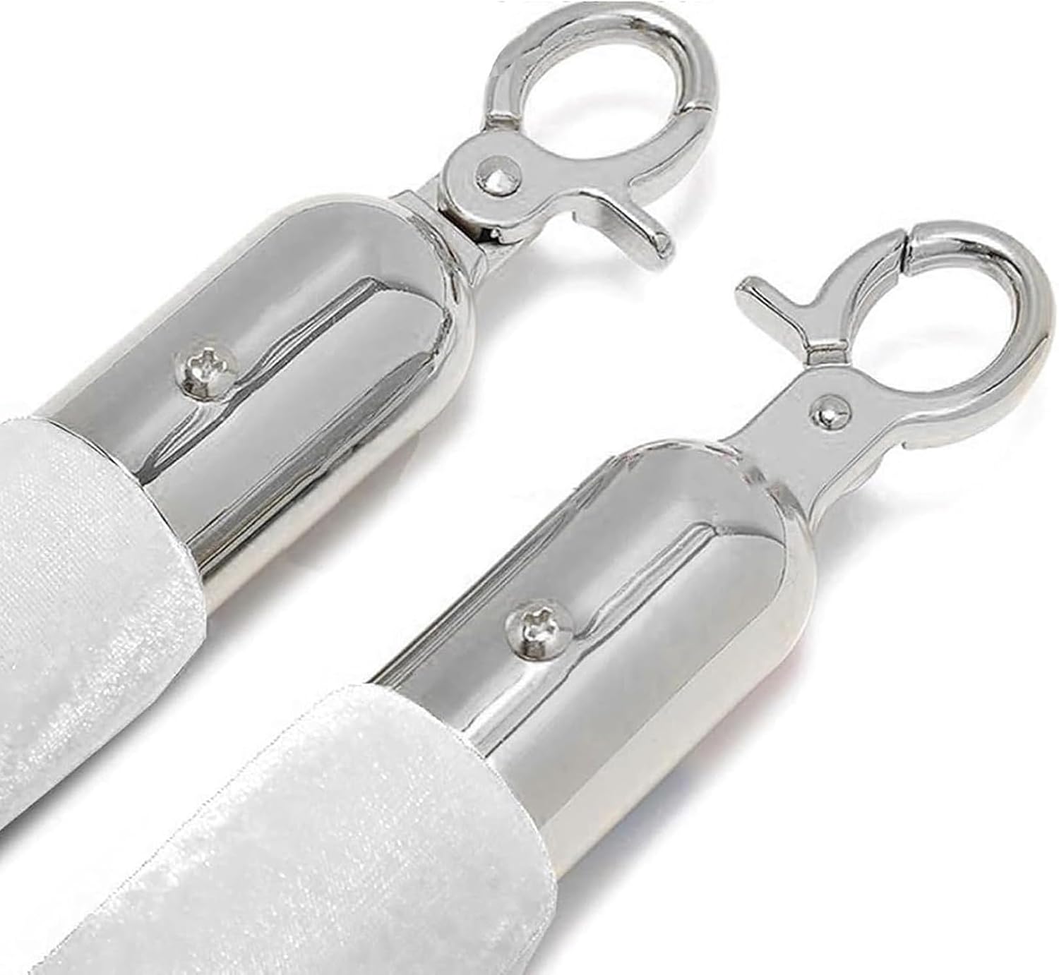 4 Pack Velvet Rope with Hooks - 6ft Queue Barrier for Crowd Control, Event & Party, Red Carpet Accessory, Luxury Velvet Hanging Rope, Silver Clip Design image 3