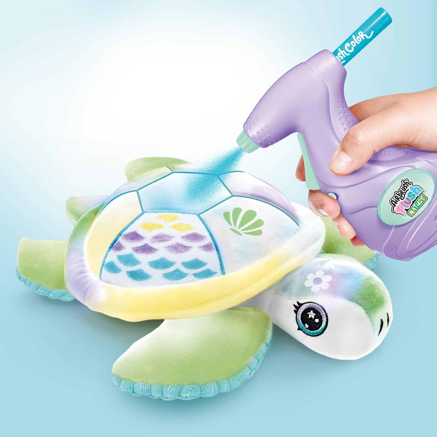 Canal Toys Airbrush Nature Żółw Dostosowywany - Pluszowa sztuka w sprayu z flamastrami i szablonami-certyfikaty FSC i GRS-od 6 lat 280-kanałowe zabawki, OFG 280