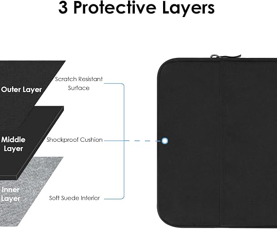 ProElife Premium Water-Resistant Sleeve Case Protector for Apple Magic Trackpad 3 / Magic Trackpad 2 Accessory Durable Touchpad Protective Bag Cover with Pouch for Charger Cable (Black)