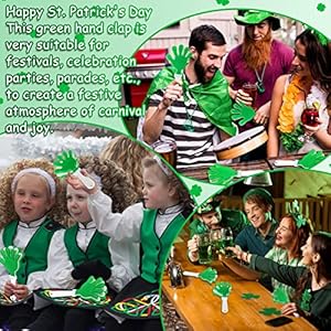 50 Pcs 7.5 Inch Green/White Hand Clapper Plastic Noise Makers for Sporting Events St. Patrick's Party Hand Clappers Noisemakers for St. Patrick's Day Party Favors Birthday Sports Game Celebration 50 Pcs 75 Inch GreenWhite Hand Clapper Plastic Noise Makers for Sporting Events St Patricks Party Hand Clappers Noisemakers for St Patricks Day Party Favors Birthday Sports Game Celebration